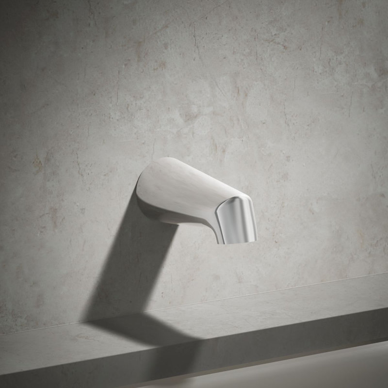 Bec de baignoire standard non inverseur de 4 7/8 po, Chrome poli
