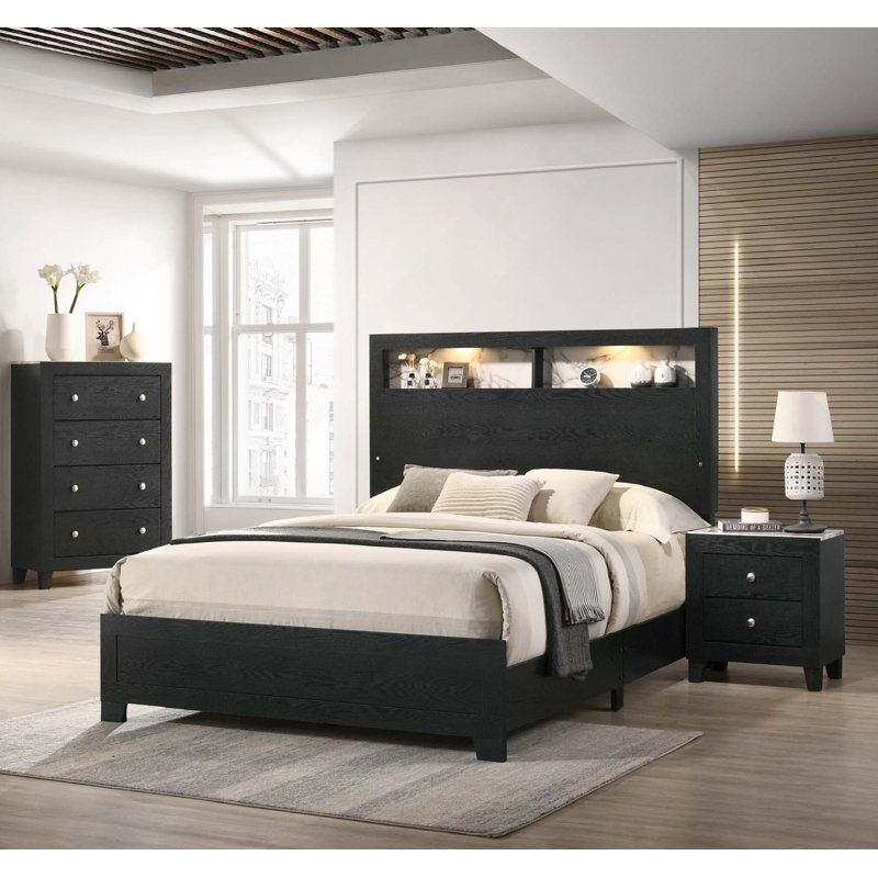 1Pc Contemporary Modern Faux Marble Top 2 Drawers Nightstand