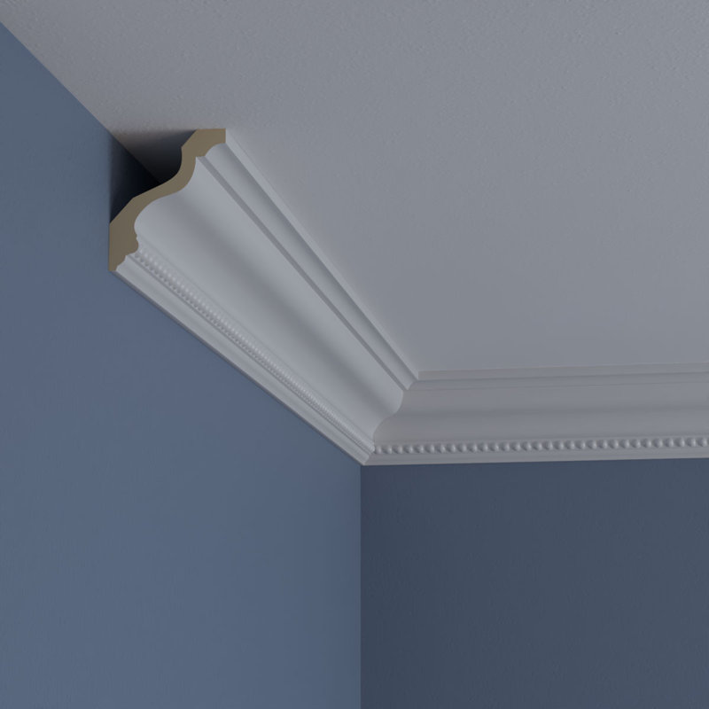 Valeriano Dentil White Polyurethane Crown Moulding 94.5"