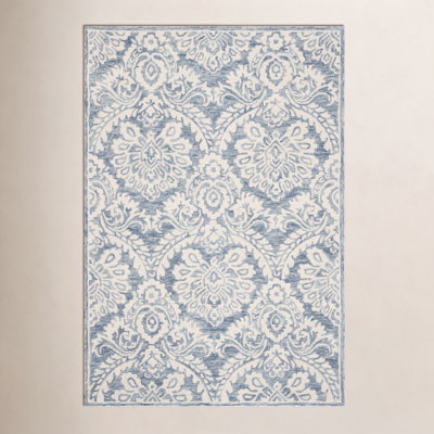 Tansy Blue Ivory Hand-Tufted Wool Rug