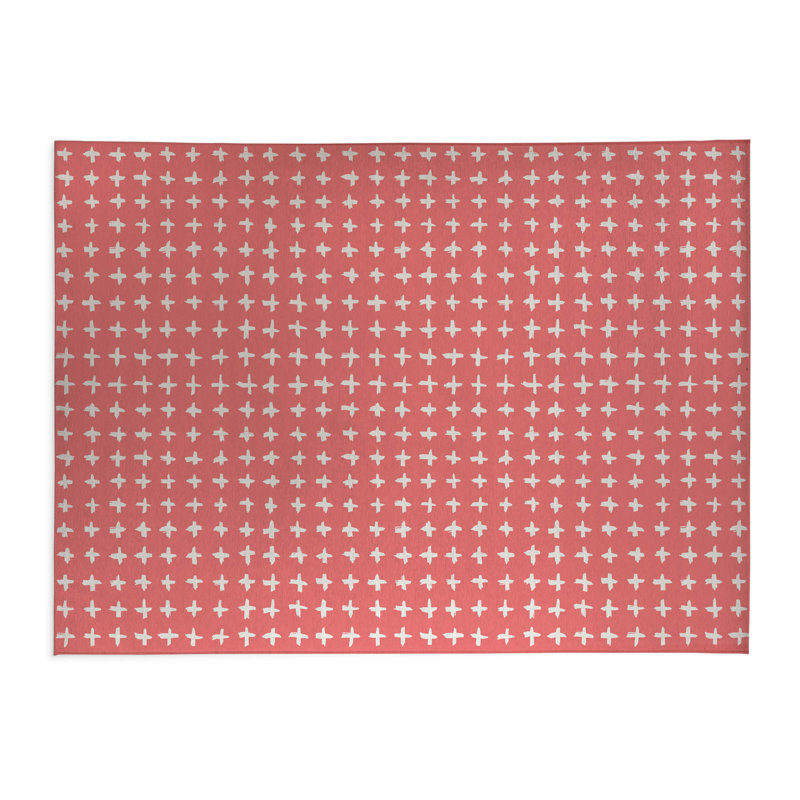 Tapis de cuisine à profil bas Check, Vieux rose, Rectangulaire 2 pi x 3 pi