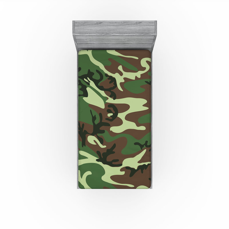 Ensemble de 2 draps-housses Ambesonne Camo Classic, Ensemble literie pour lit simple