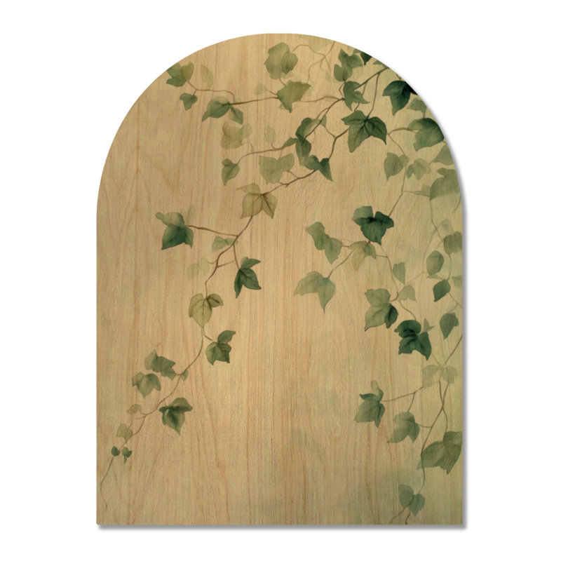 Lierre grimpant - Décoration murale en bois cintré et verdoyant, H 40 po x l 30 po, Arche