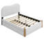 Lit plateforme tapissier avec pieds de soutien en bois et lit gigogne