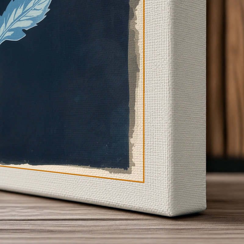 Pale Blue Botanical - Wrapped Canvas, 36x24 - 91.4 x 61.0 cm, Cream Border
