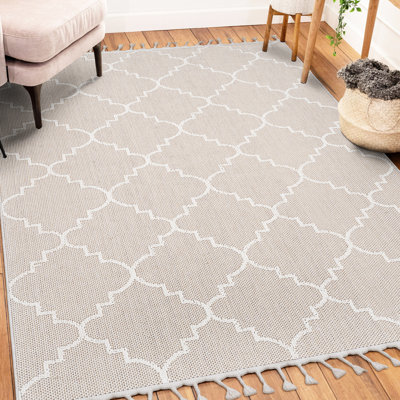 /Trellis 8X10 Area Rug Loom & - Stain , Non-Shedding, Ideal For Study Areas Stain-, Enhances Home Interior