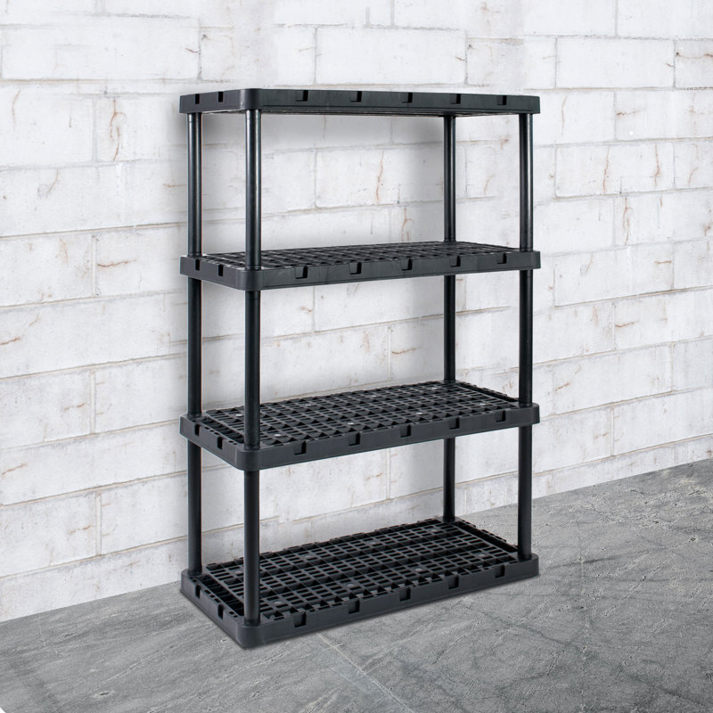 Gracious Living 4 Shelf Knect A Shelf Ventilated Storage Unit, Black