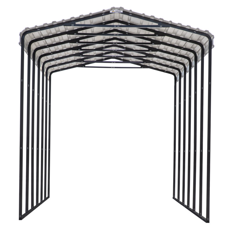 Galvanized Steel Rv Carport, 14X29X14, Charcoal, 14 H' x 29 W' x 14 D'