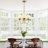 3-Light Dimmable Mid-Century Globe Chandelier with Opal Glass Shades-405746175