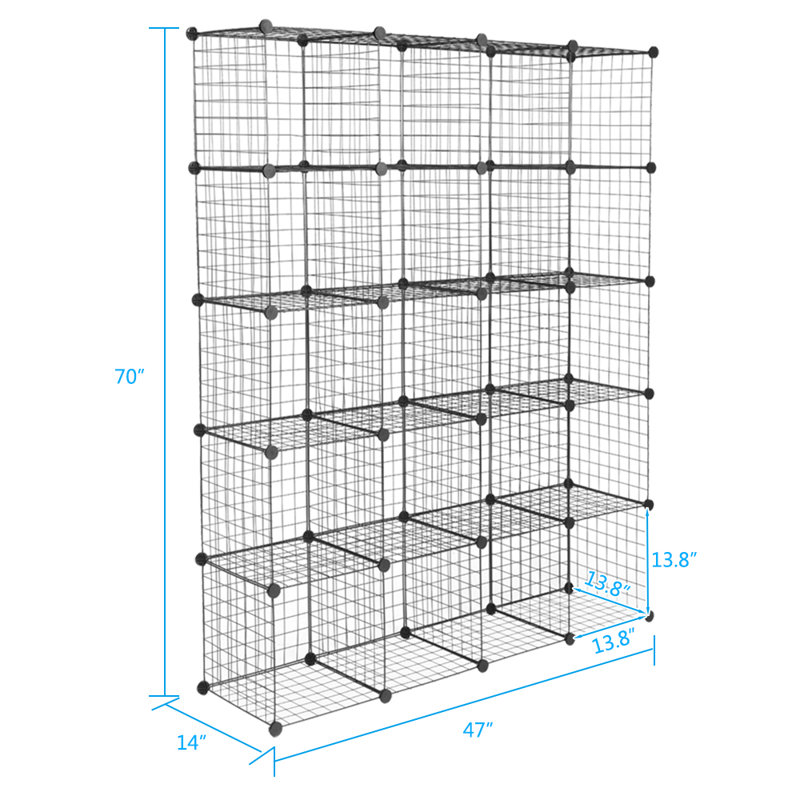Salzer 178cm H x 148cm W Iron Cube Bookcase