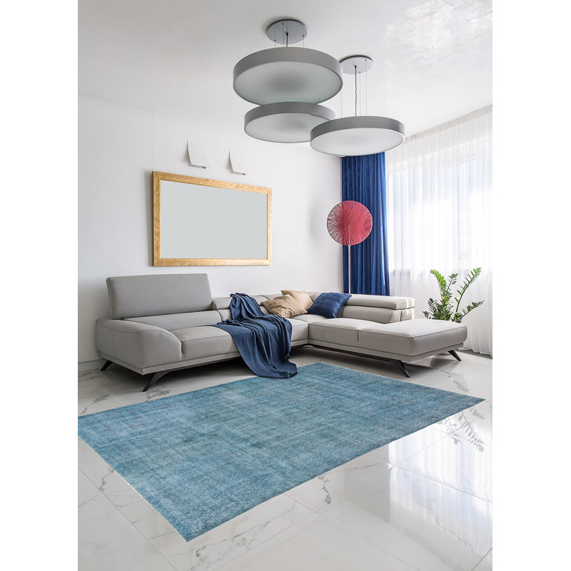Tapis bleu transition Avrilynn 5 pi 5 po x 8 pi 6 po