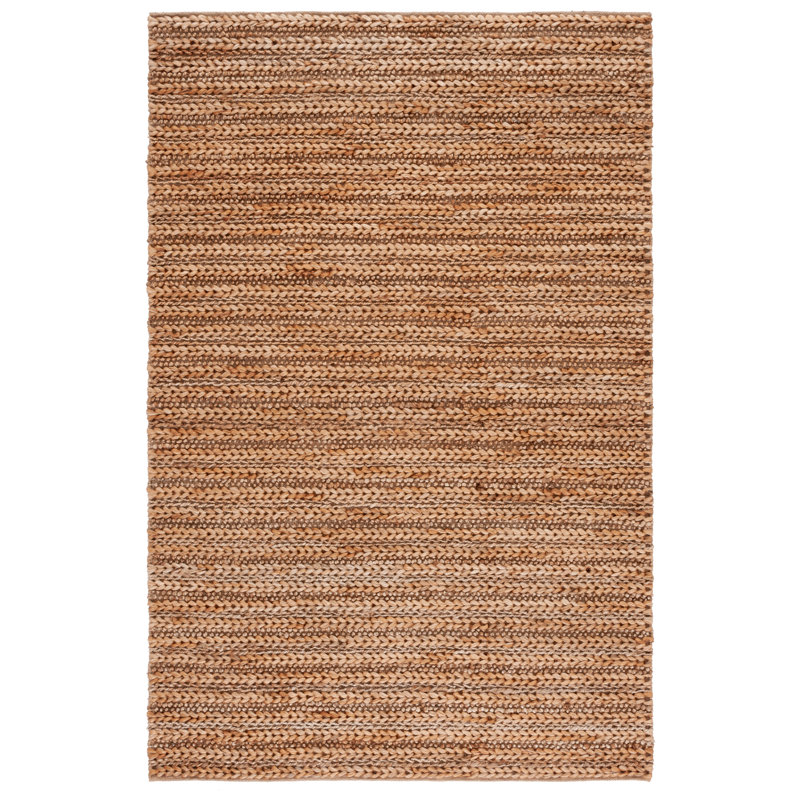 Tapis en jute tissé à la main en fibre naturelle, Rectangle 6 pi x 9 pi
