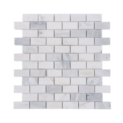 1"x2" Grey Cloud Polished Marble Mosaic