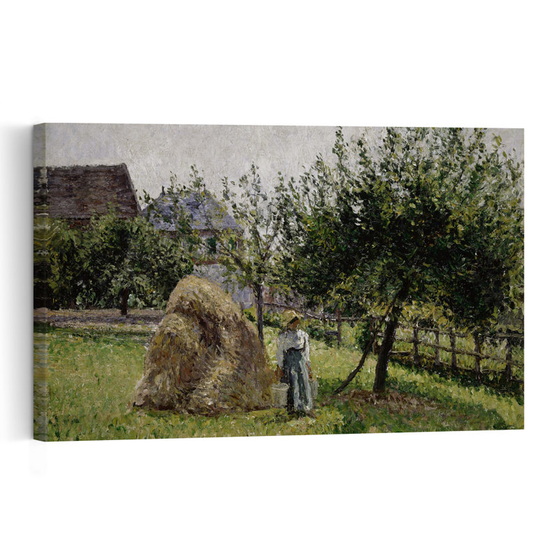 Pommiers à Eragny, matin ensoleillé, 1903. Estampe murale impressionniste rustique abstraite représentant un paysage de fruits.