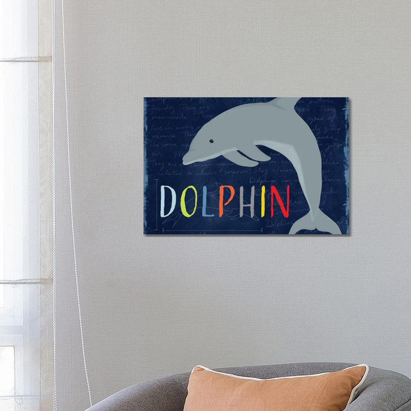 Dolphin by Daniela Santiago - Wrapped Canvas Gallery-Wrapped Canvas Giclée, 66.04 cm H x 45.72 cm W x 1.91 cm D