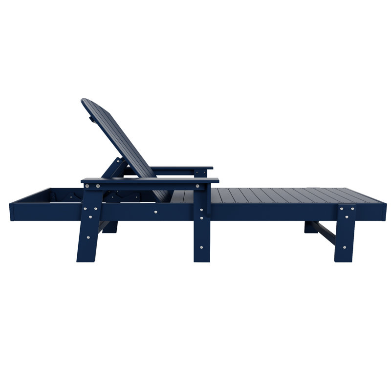 Méridienne inclinable en polyuréthane extensible pour l'extérieur de 77,6 po Altura, Bleu marine