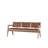 Mid-Century Woven Leather Arm Bench Weathered Natural