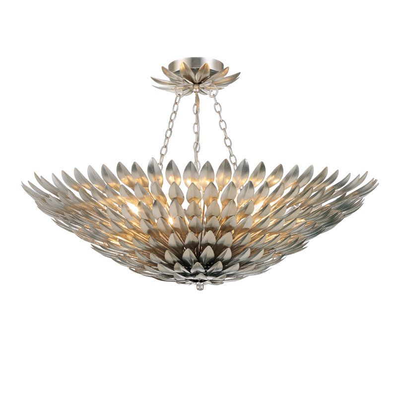Plafonnier semi-encastré Margo, Argent argent, H 7 po x l 30 po x P 30 po, 8 lumières
