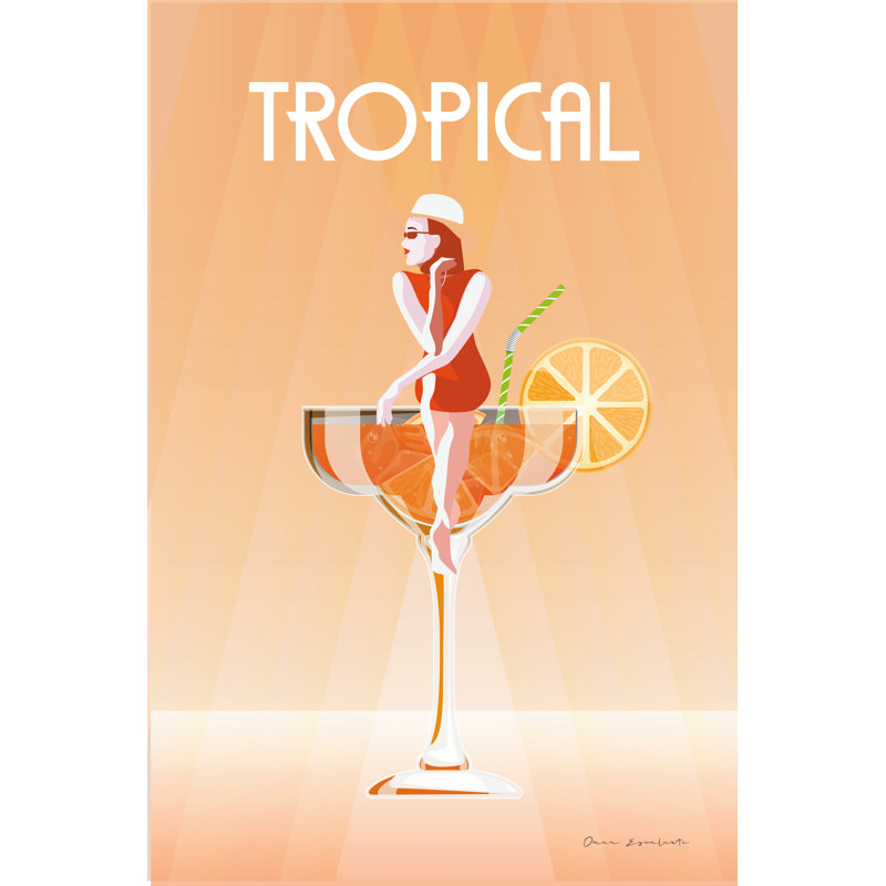 «Tropical Drink On Canvas» par Omar Escalante, reproduction, H 48 po x l 32 po