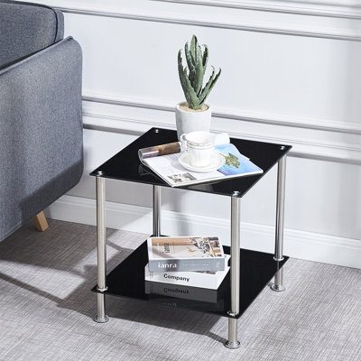 Choua Glass Top End Table