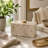 Contemporary Marble Rectangular Keepsake Decorative Box with Lid for Home Decor - Modern Elegant Storage Organizer for Office Shelf - 7"