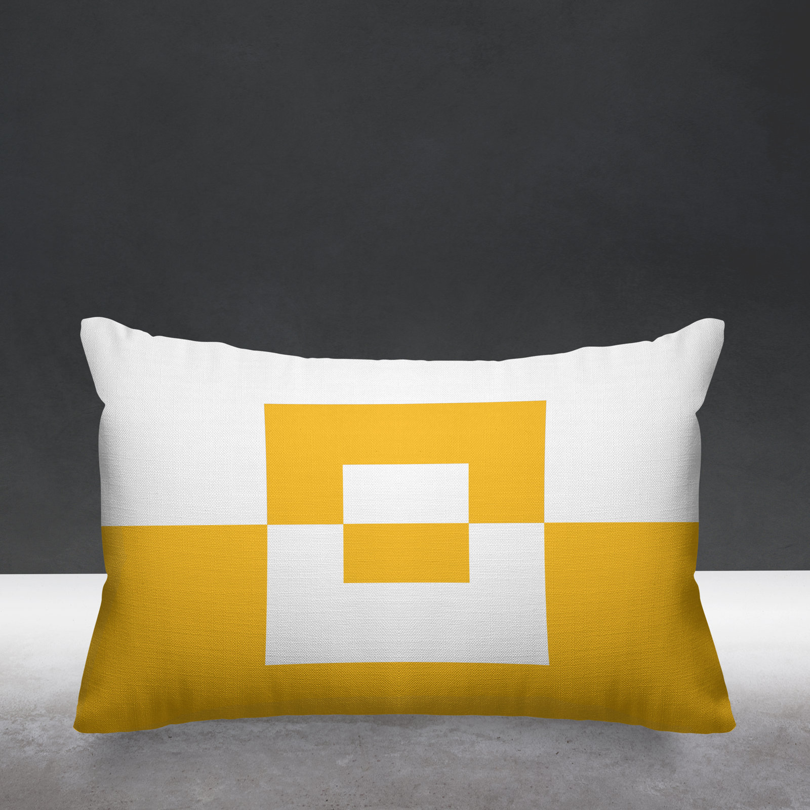 Luella Geometric Indoor/Outdoor Lumbar Throw Pillow, Yellow