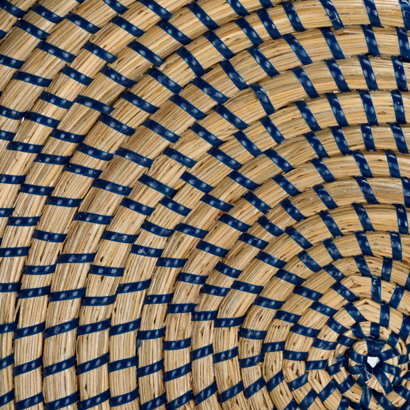 Aidana Wicker Tray, Blue; Yellow; Beige