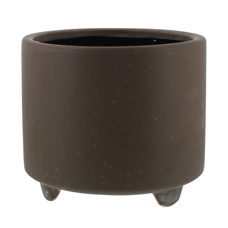 Pot de fleurs en céramique, H 6,75 po x l 7,75 po x 7,75 po, Blanc