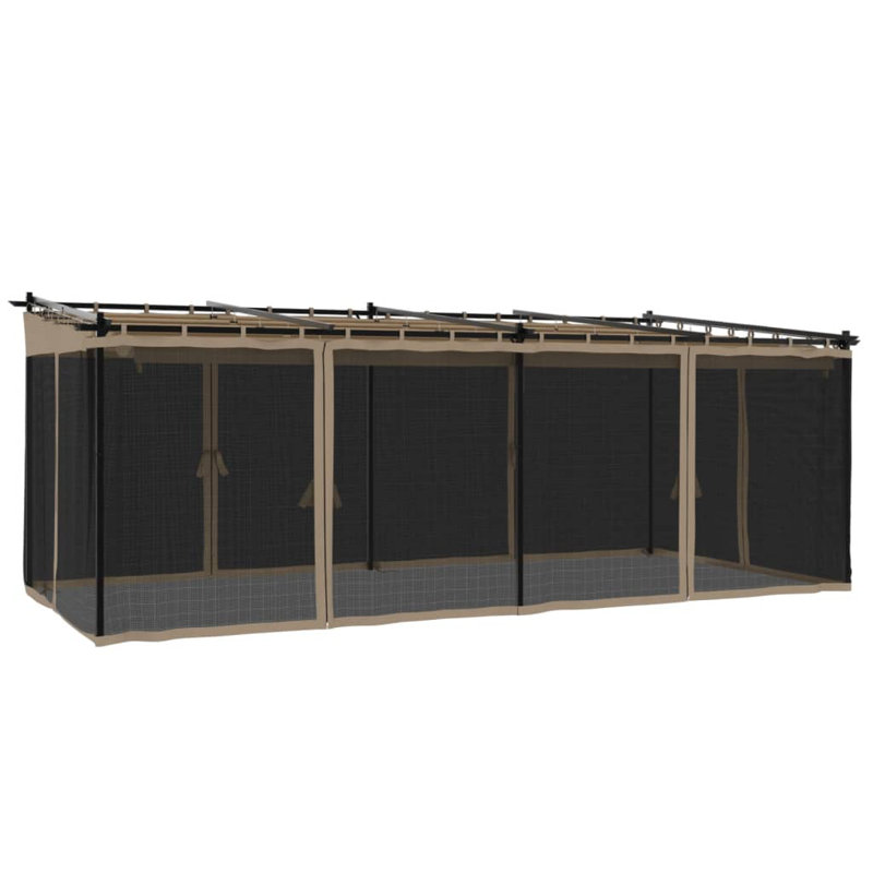 Cedriana Aluminum Soft-top Gazebo, 230cm H x 598cm W x 297cm D, Taupe
