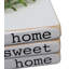 Livre décoratif en faux bois Gainz Home Sweet Home avec feuilles et ficelle de jute
