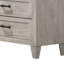 Commode large Miot, 6 tiroirs avec poignées en métal, bois blanchi