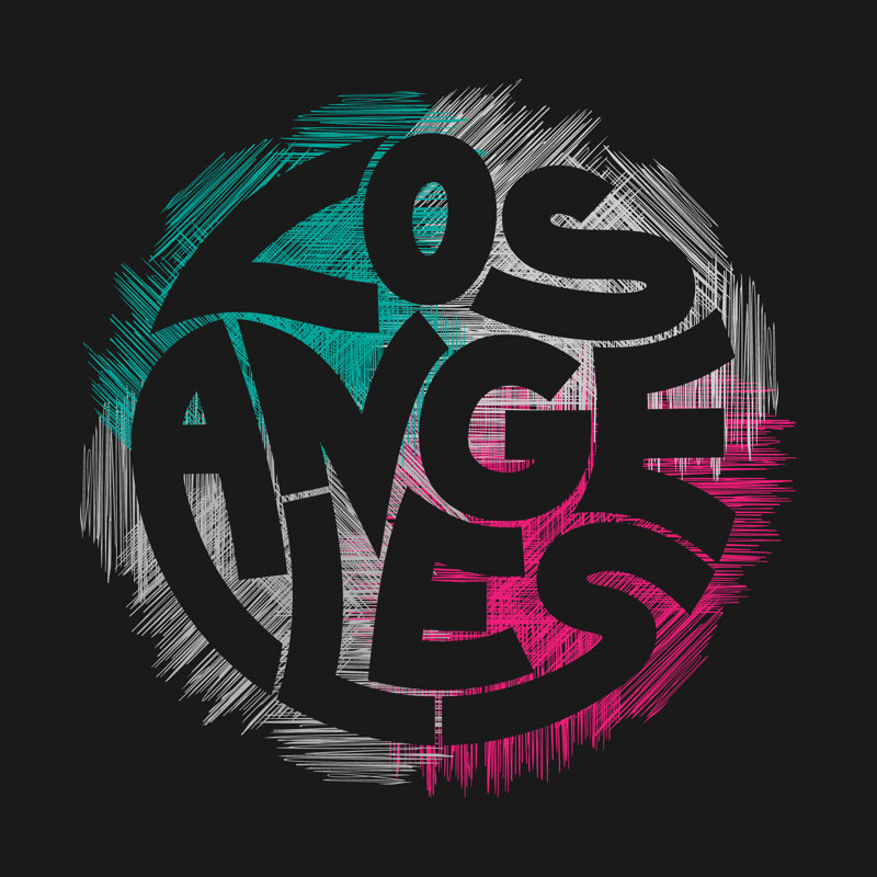 Los Angeles Typography 1 Piece Wrapped Canvas Wall Art, 122cm H x 122cm W x 3.8 cm D