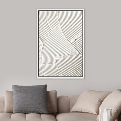 Ligne géométrique «No Texture - Wall Art, White Pastel Abstract Modern Wall Decor, Minimalist Neutral Artwork, - Impression numérique sur toile giclée»