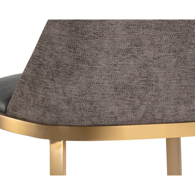 Dover Upholstered Stool with Metal Frame, Gray, Bar Stool (30” Seat Height)