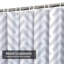 Rideau de douche imperméable à motif géométrique abstrait rayé blanc et gris avec 12 crochets-1052811302