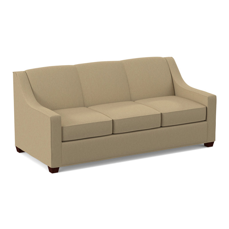 Phillips Square Arm Sofa with Reversible Cushions, Empire Mahogany, Antic Sahara, 34.5" H x 76" W x 36" D