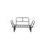 Causeuse futon beige, structure en métal, P 49,9 po x l 24,47 po H 34,94 po, poids 29,75 lb - Métal, profondeur 49 po, largeur 24 po, hauteur 35 po, poids 30 lb-1433512632-1433512633