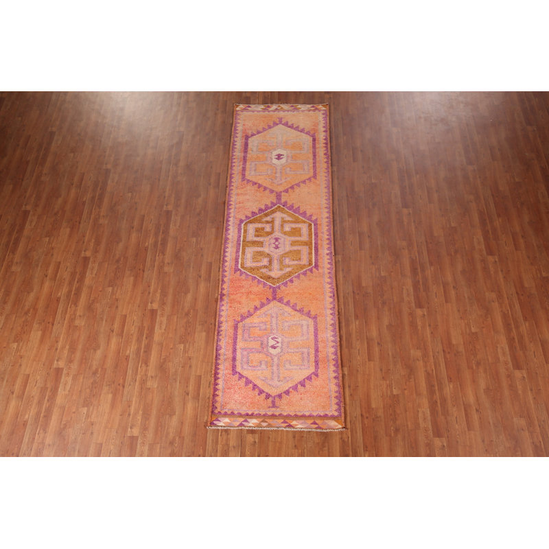 Tapis de couloir oriental rétro Oushak