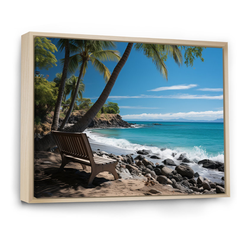 Caraibe Paradise Found I - impression, Cadre naturel flottant, H 34 po x l 44 po x P 1,5 po