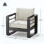Fauteuil club d'extérieur durable avec structure et coussin en aluminium pour une assise confortable-285355452