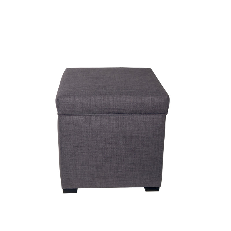 Repose-pieds carré avec rangement 19 po Tinley, Gris / teinte rouge