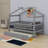 Wooden House Bed with Trundle-126131861-126131857