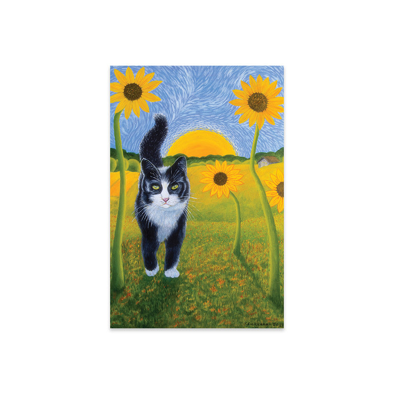 Chat et tournesols II