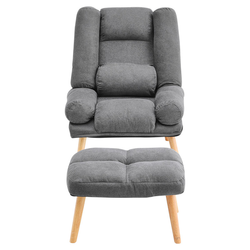 Melisenda Upholstered Accent Chair with Footstool