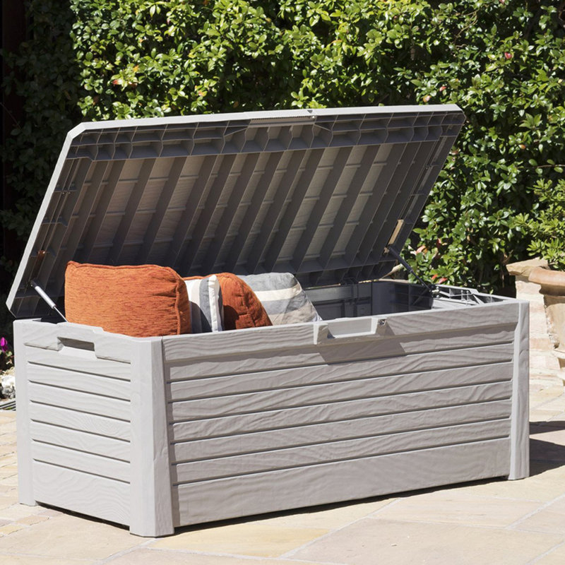 Banc de rangement en plastique Florida, Gris
