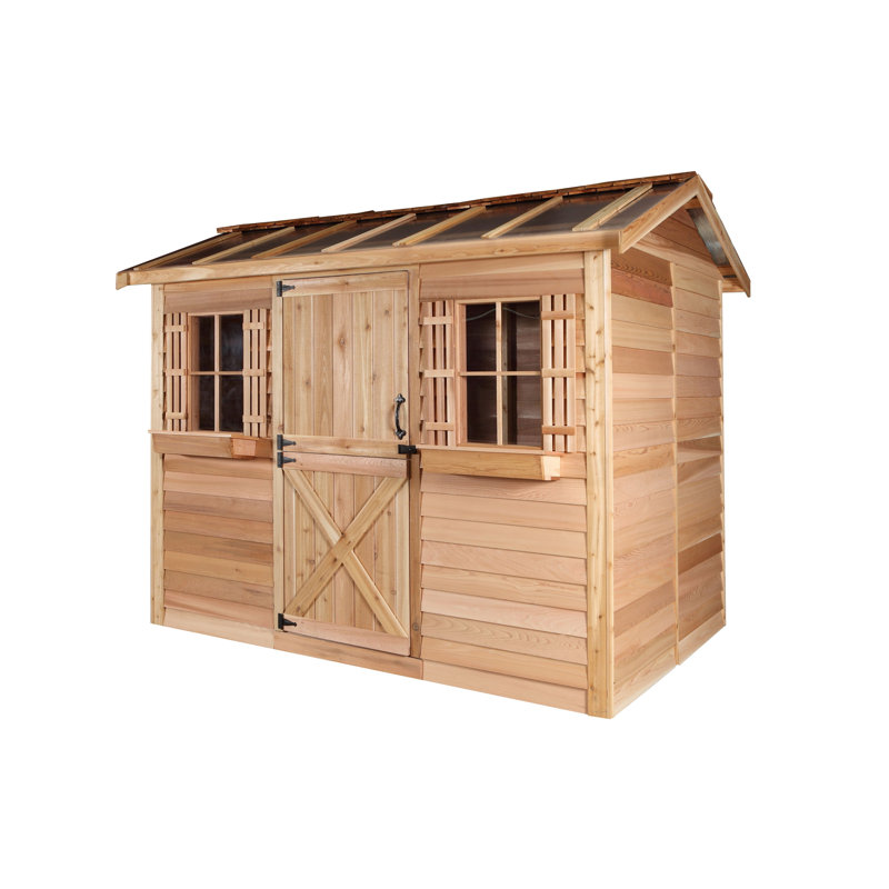 Hobbyhouse Western Red Cedar Wood Storage Shed, 105" H x 144" W x 96" D