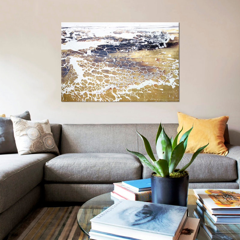 « english gold ix », reproduction d’impression sur toile, H 26 po x l 40 po x P 1,5 po, Toile tendue, Pas de tapis