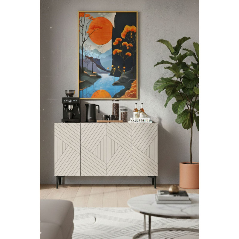 Console, Blanc / Traverti