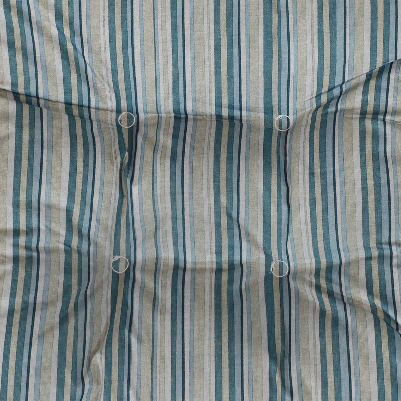 Outdoor Patio 20" x 20" Square Tufted Seat Cushion Set - Neutral Stripes, Blue/Gray/Light Brown Striped
