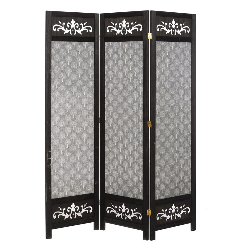 Nivens 52'' W x 67'' H 3 - Panel Solid Wood Folding Room Divider